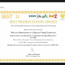 Nosso trabalho sobre medição harmônica em transformadores capacitivos ganha o "Best Presentation Award” de IEEE SEST 